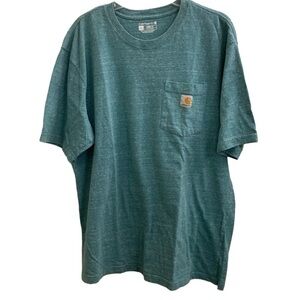 Carhartt Loose Fit Teal Blue Short Sleeve‎ Tee Shirt Size L